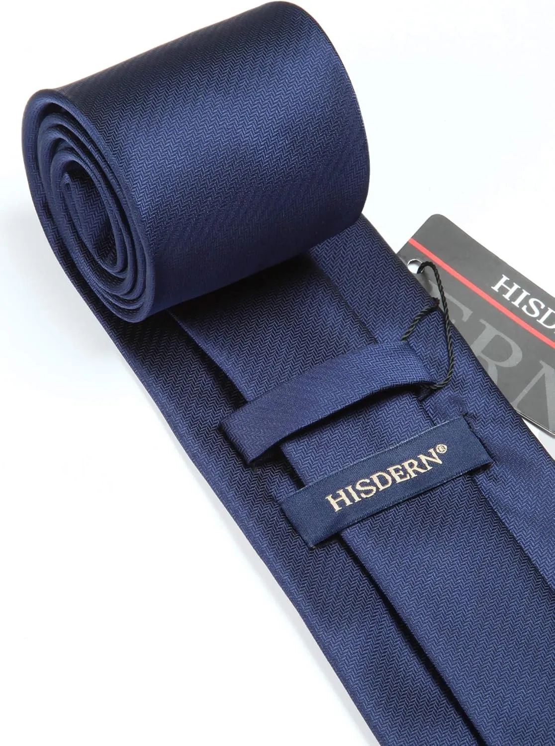 HISDERN Mens Ties Striped Ties for Men Formal Tie and Pocket Square Set Necktie for Wedding Business Graduation