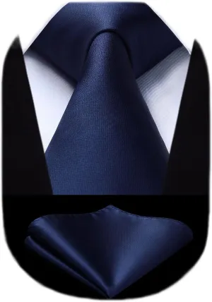 HISDERN Mens Ties Striped Ties for Men Formal Tie and Pocket Square Set Necktie for Wedding Business Graduation