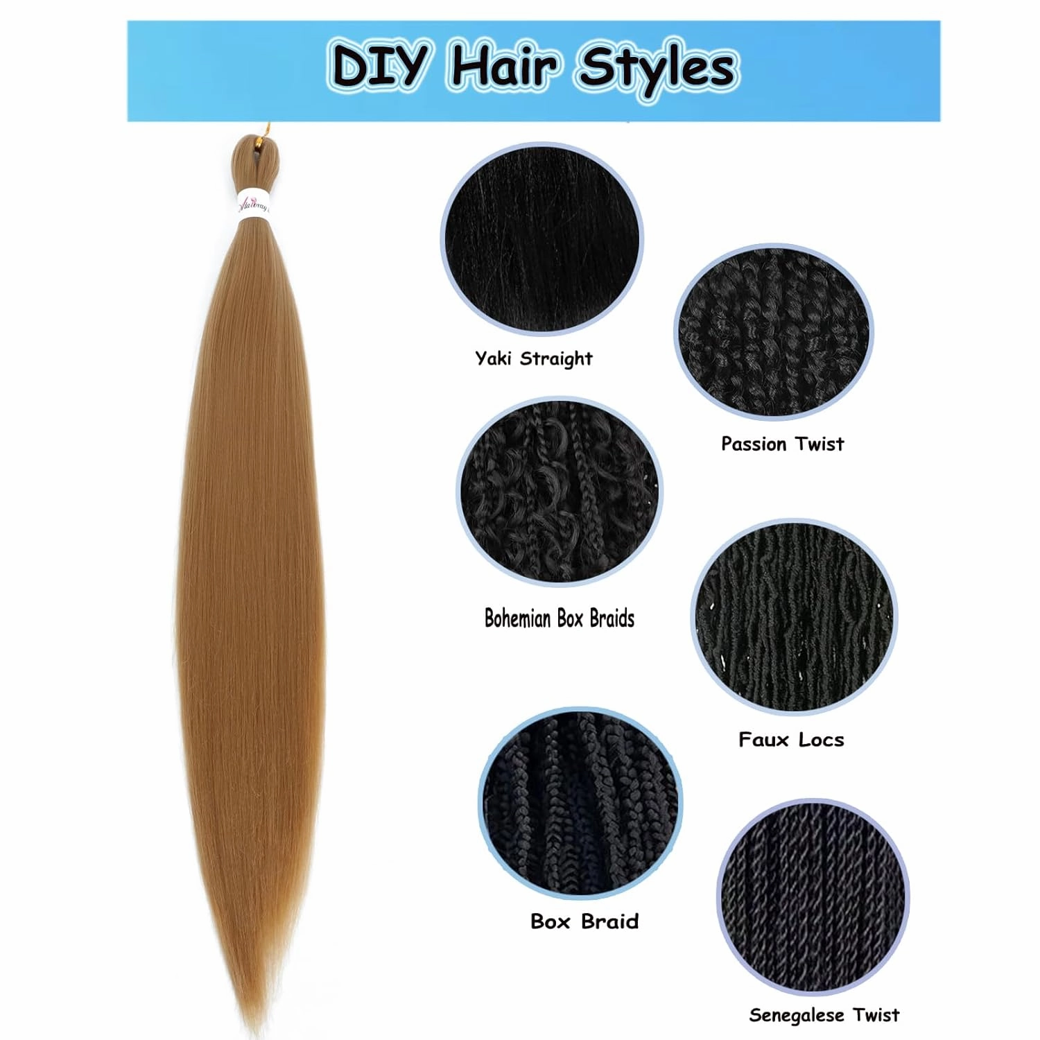 Honey Blonde Braiding Hair Pre Stretched 26 inch 8 packs 27 Braiding Hair Hot Water Setting Hair for Braids (Golden Brown 27#, 26inch)
