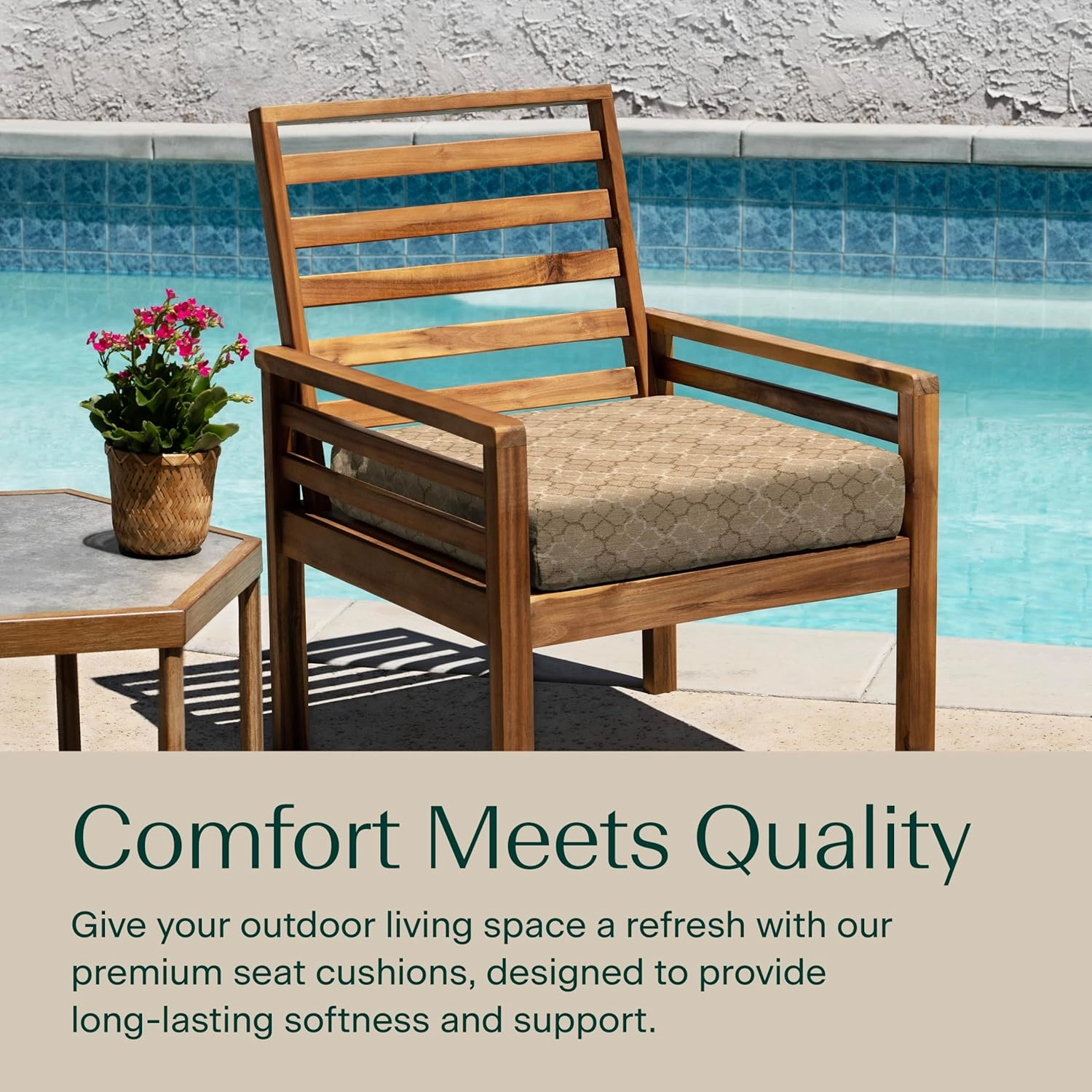 Honeycomb Outdoor Cushion Set 20" x 20", Courtyard Geo Dining Patio Cushions