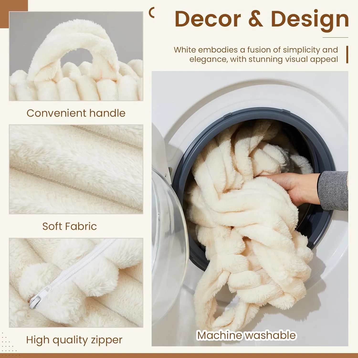 Honeydak Fluffy Stuffed Animal Storage Bean Bag Chair Cover (No Filler) Comfy Bean Bag Cover Without Filling or Home Bedroom Decor Organizing Plush Doll Textile Holder(White,L)