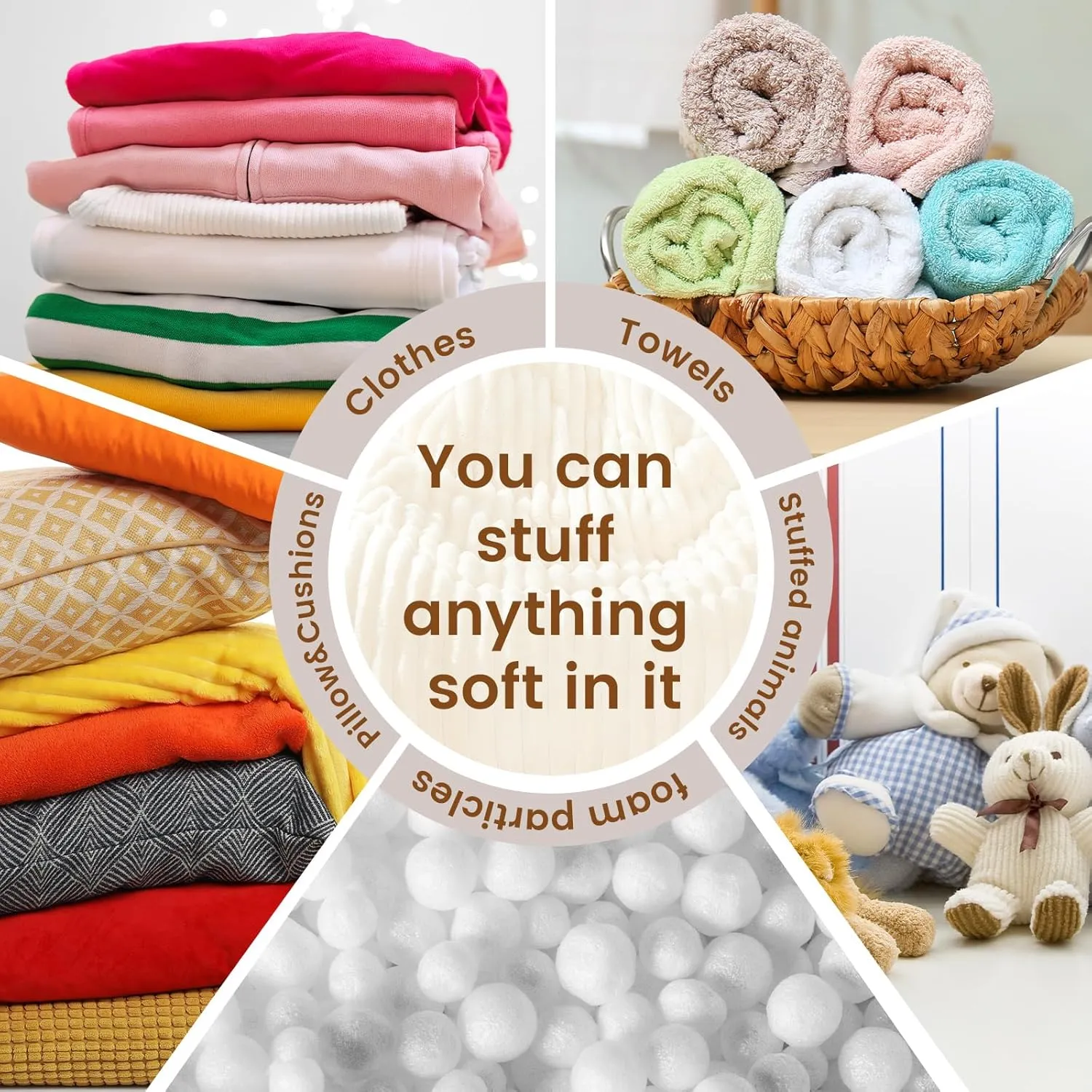 Honeydak Fluffy Stuffed Animal Storage Bean Bag Chair Cover (No Filler) Comfy Bean Bag Cover Without Filling or Home Bedroom Decor Organizing Plush Doll Textile Holder(White,L)