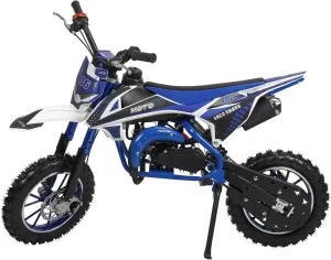 Honrane 50cc Dirt Bike for Kids, 2-Stroke Gas Power Motocross Bike, Off Road Mini Dirt Bike, Cool Appearance Kids Dirt Bike, Gas Motorcycle, Gas Dirt Bike with Front Rear Disc Brakes Low Noise Blue