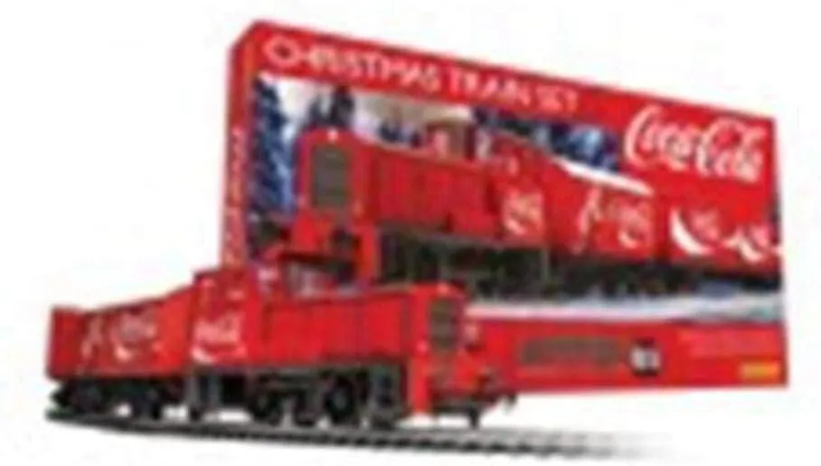 Hornby Hobbies The Coca-Cola Christmas Electric Model Train Set HO Track with Remote Controller & US Power Supply R1233, Red