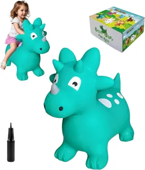 HotMax Bouncy Horse, Dinosaur Hopper Toys for Kids, Inflatable Ride on Bouncy Animals Toys for Toddlers, Jumping Horse for Baby Year Old Birthday Gift for Boy or Girl (Triceratops)