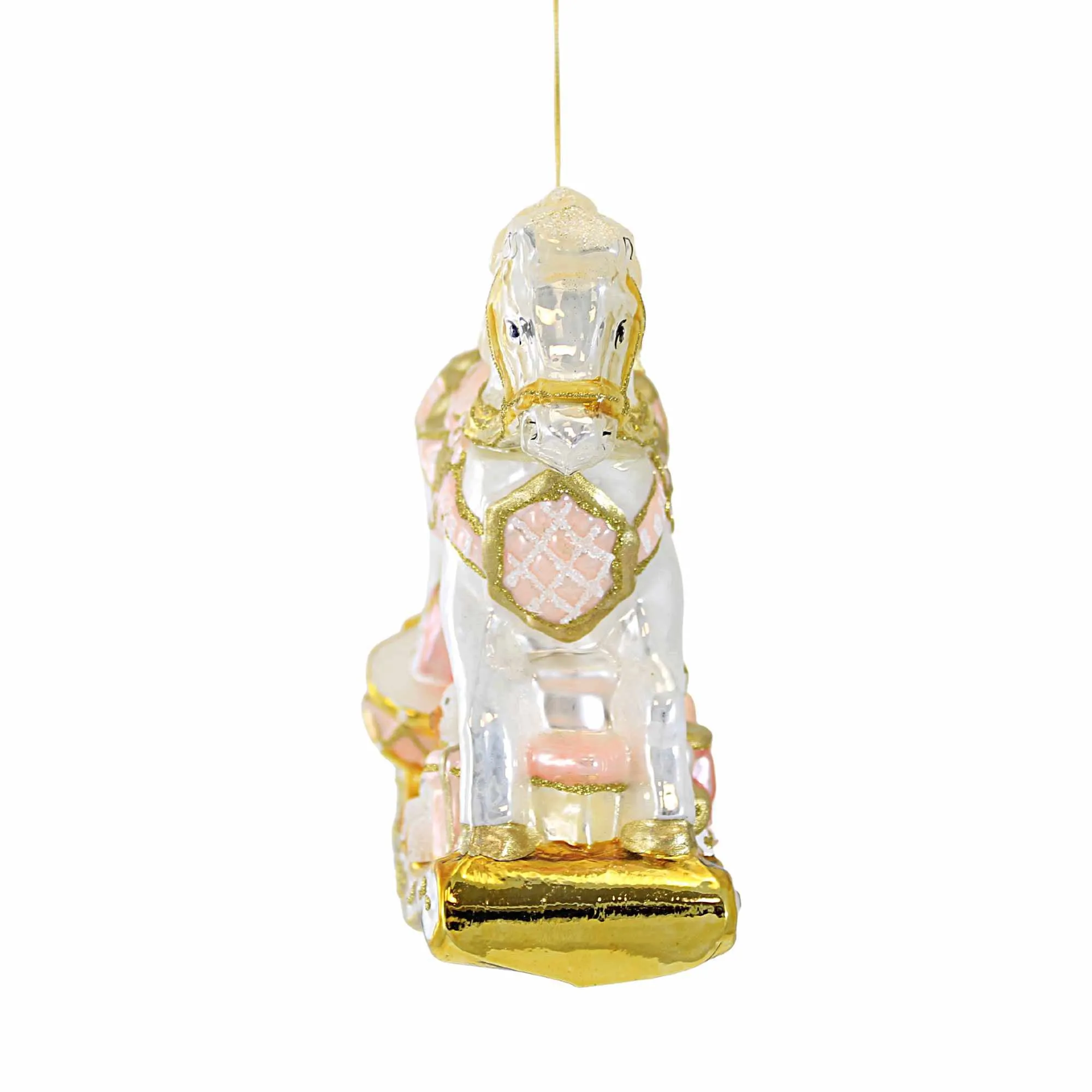 (Hur836a) Fancy Pink Rocking Horse With Gifts
