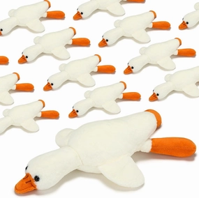 HyDren 12 Pcs Goose Stuffed Animal Bulk 8 Inch Soft Goose Plush Stuffed Animal Toy White Plush Toy Doll for Graduation Birthday Party Baby Shower Supplies