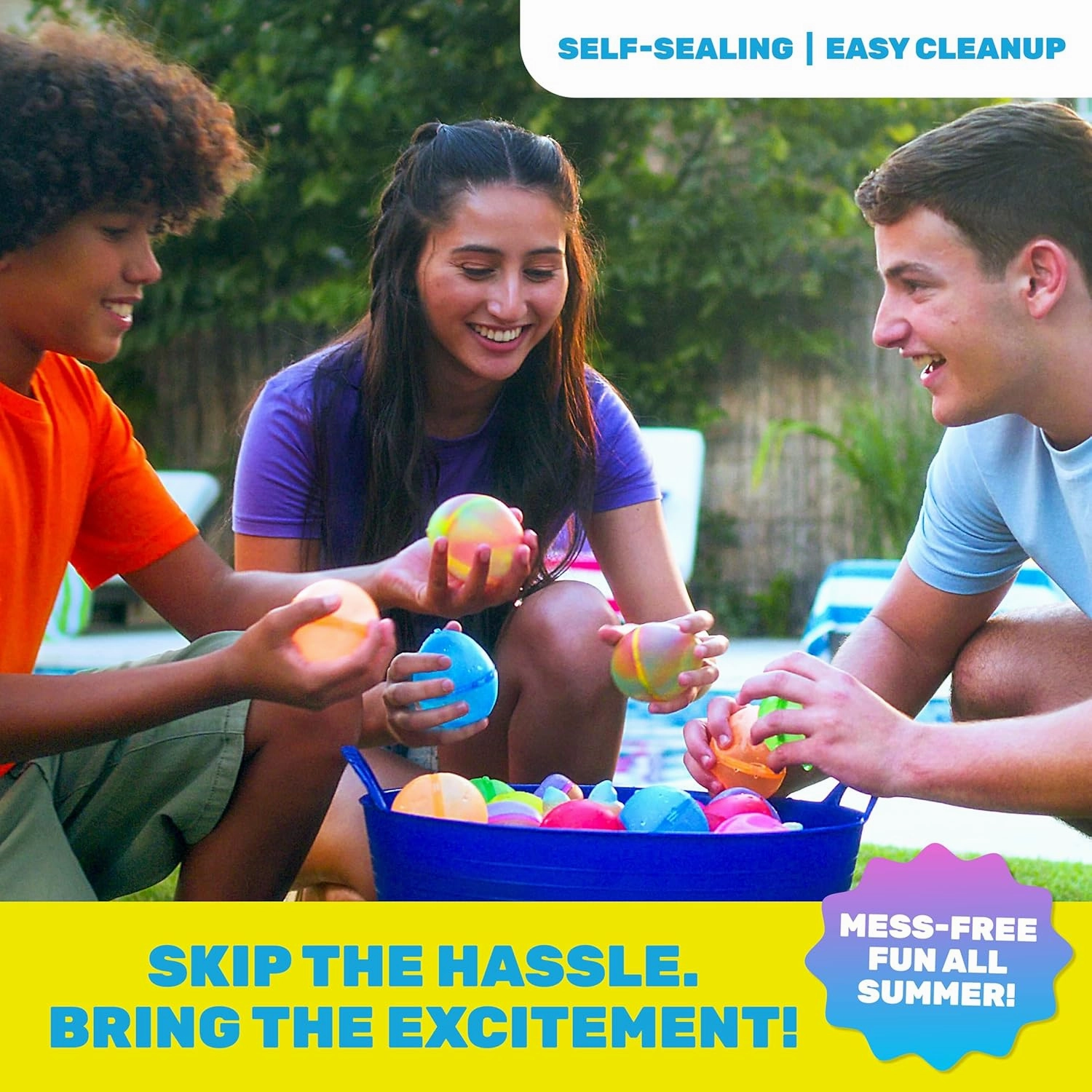 Hydroburst 10-pack Reusable Water Balloons by Relatable, For The Pool, Beach Toys And Outdoor Play Toys, Includes 10 Refillable Balloons With Poopy Faces