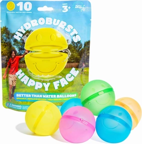 Hydroburst 10-pack Reusable Water Balloons by Relatable, For The Pool, Beach Toys And Outdoor Play Toys, Includes 10 Refillable Balloons With Smiley Faces