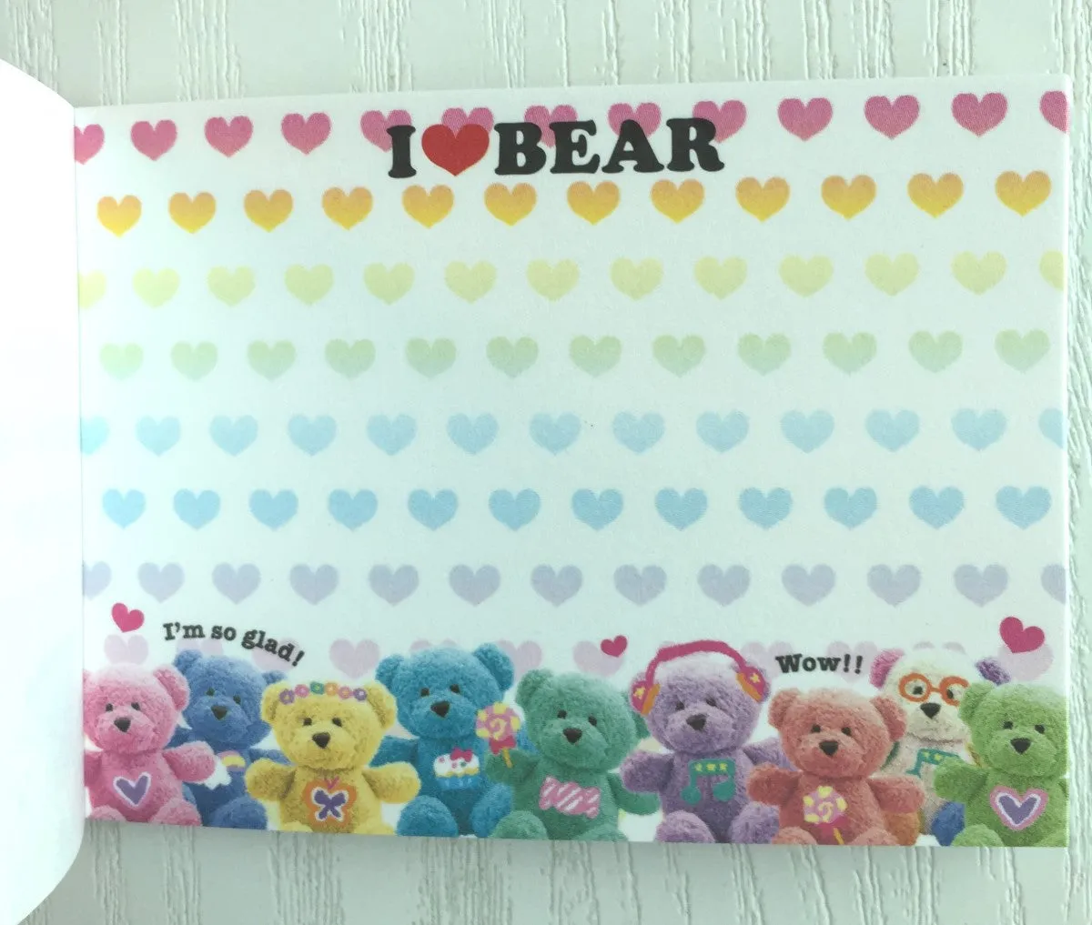 I Love Bear mini Memo Pad by Kamio from Japan