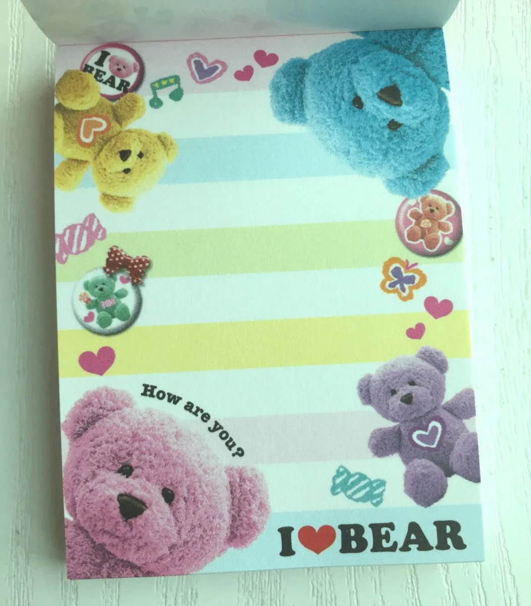 I Love Bear mini Memo Pad by Kamio from Japan