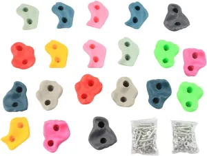 IFOYO Rock Climbing Holds, 20 Large Climbing Rocks for Indoor Outdoor Playground Set for Kids Over 4 Years Support 132lbs 60kg,Bright and Dark Color