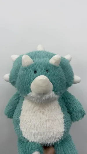 IKASA Dinosaur Stuffed Animals Plush Toys,13.5" Triceratops Fluffy Cuddly Stuffed Toy,Cute Soft Gifts for Family Kids Girls Boys Children