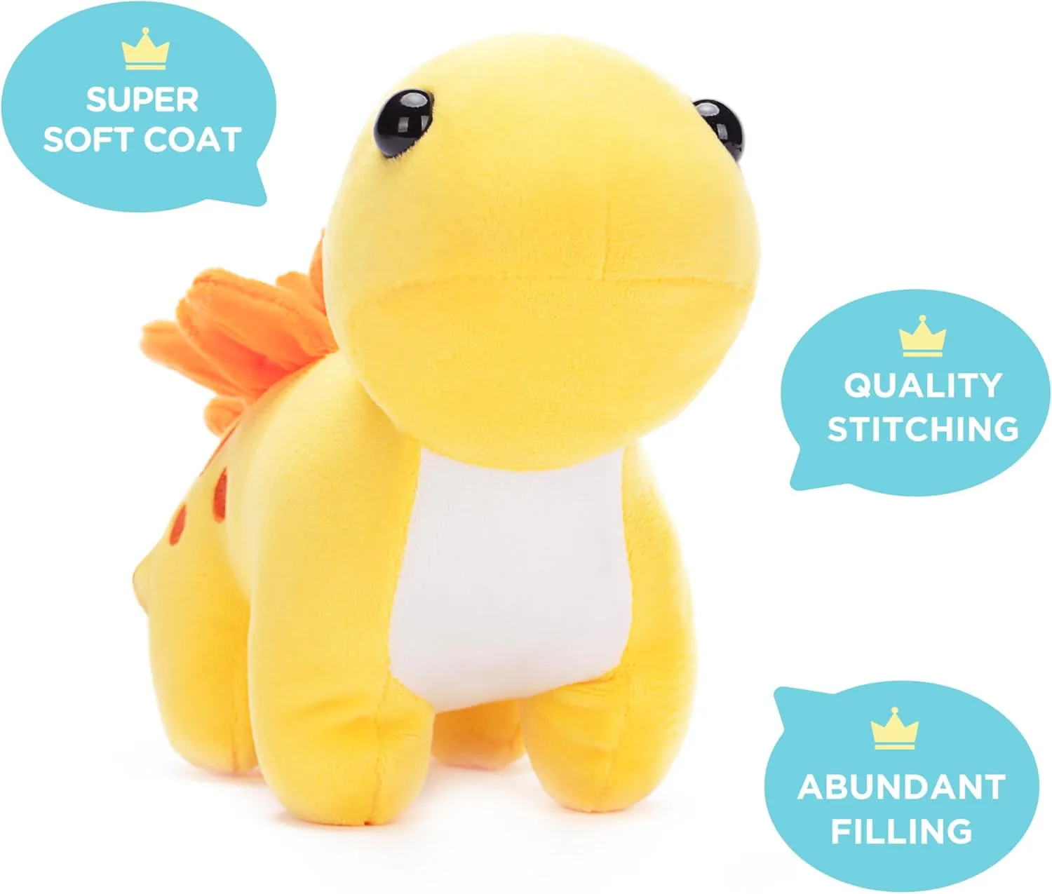 IKASA Dinosaur Stuffed Animals Plush Toys,Cuddly 9.5" Cute Stegosaur Soft Small Fluffy Toy, Gifts for Family Kids Girls Boys Children