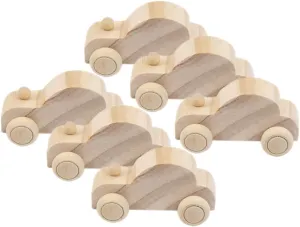 IMIKEYA Painting Car Toys for Boys and Girls 6pcs Wooden Car Craft Toys Graffiti for Boys Girls