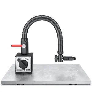 Indicator Magnetic Base and Flex Arm Combo, 360 Deg Flexible Stem Holder for Digital Dial Indicator Gauge, Premium Disc and Rotor/Ball Joint Gage for Precision Measurements