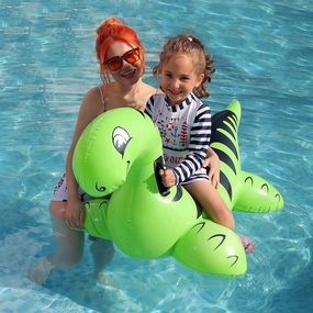 Inflatable Dinosaur Float Pool Toys Ride-On Inflatable Swimming Pool Beach Float Summer Water Fun Floating Raft for Kids and Adults