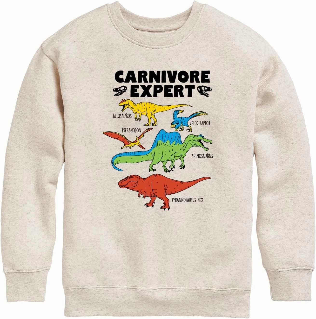 Instant Message - Dinosaur - Carnivore Expert - Toddler & Youth Crewneck Fleece Sweatshirt