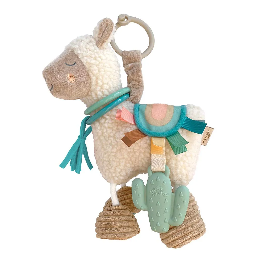 Itzy Ritzy - Itzy Lovey Including Teether, Textured Ribbons & Dangle Arms; Features & Link & Love Toy for Stroller or Car Seat; Features Textured Ribbons, Crinkle Sounds, Clinking Rings