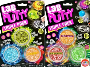 JA-RU Lab Putty Bundle Slime Set (2 Fidget Pack, 6 Units) Bouncy Color Changing Toys, Magnetic Putty, Glow in The Dark Slime, Clear Slime. Stress Relief Toy Therapy Putty. Sensory Toy. 9580-2p