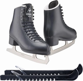 Jackson Ultima Figure Ice Skates for Men, Boys in Black Color/Bundle with Skate Guards
