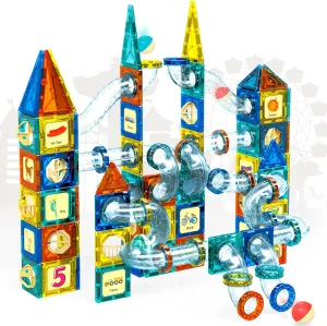 Jade Hare Magnet Tiles Construction Set, 168PCS Magnetic Tiles Kids Toys STEM Magnet Toys for Toddler Magnetic Block, Educational Building Toys for Boys Girls 3  Birthday Gifts, Christmas Toy
