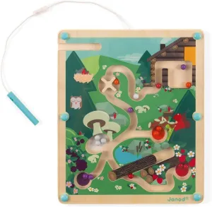 Janod - Wooden Forest Magnetic Ball Labyrinth - Develops Fine Motor Skills and Concentration - Dimensions: 8,3 inch X 9.8 inch - Fsc-Certified - Suitable for Ages 2 and Up, J05311
