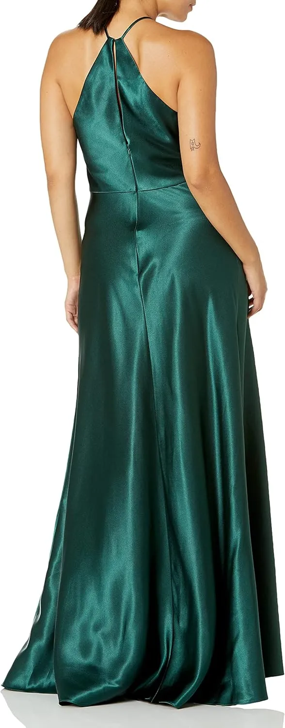 Jenny Yoo Women's Reese Spaghetti Strap Fitted Crepe Gown