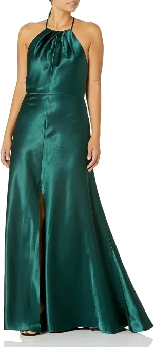 Jenny Yoo Women's Reese Spaghetti Strap Fitted Crepe Gown