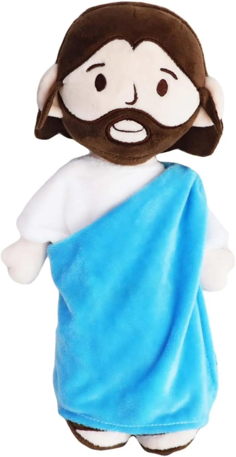 Jesus Plush Doll Guardian Angel Stuffed Animal with Wings Baptism plushie Toy Gifts for Kids for Christening Religious Easter