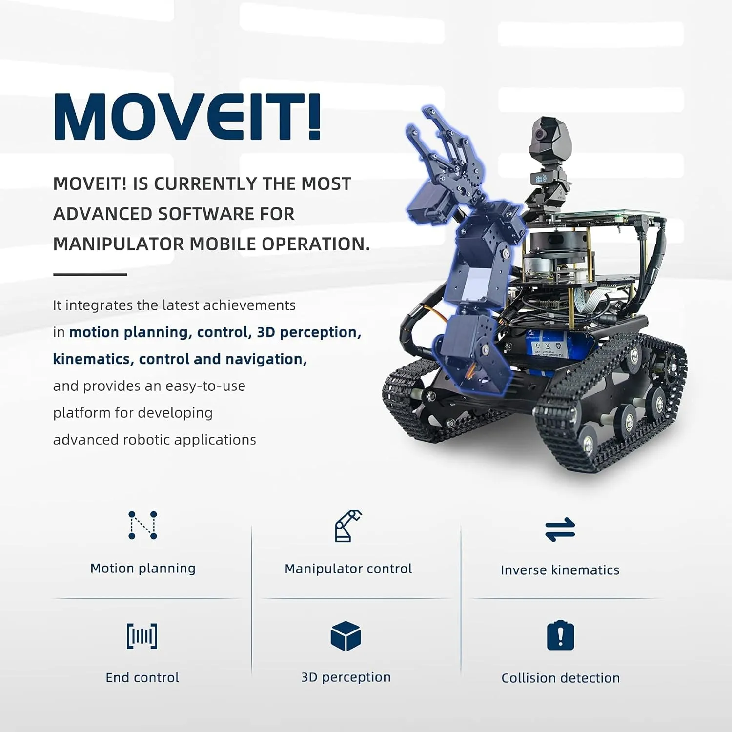 Jetson Nano AI Robot Kit with Rplidar A1 Radar ROS Smart Tank Car DIY Robot Arm Kit SLAM Build Maps, Autonomous Navigation,with 7 Inch Touchscreen (Included Jetson Nano 4GB)