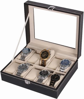 Jewellery Display Case 10 Storage Space Premium Quality Safety Belt for Holding Wristwatch Smart Watch Watch Display Storage Box