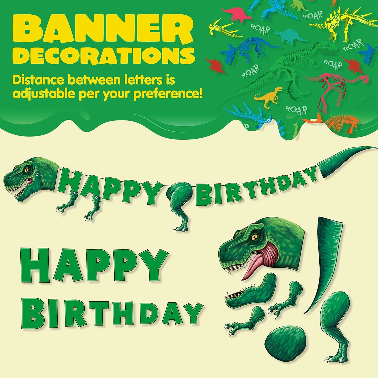 JOYIN 145 Piece Dinosaur Birthday Party Supplies with Trex Banner, 24 Serves dinosaur Disposable Tableware Set with Plates, Cups, Napkins, and Cutlery Sets for Dinosaur Themes Party Kids Years