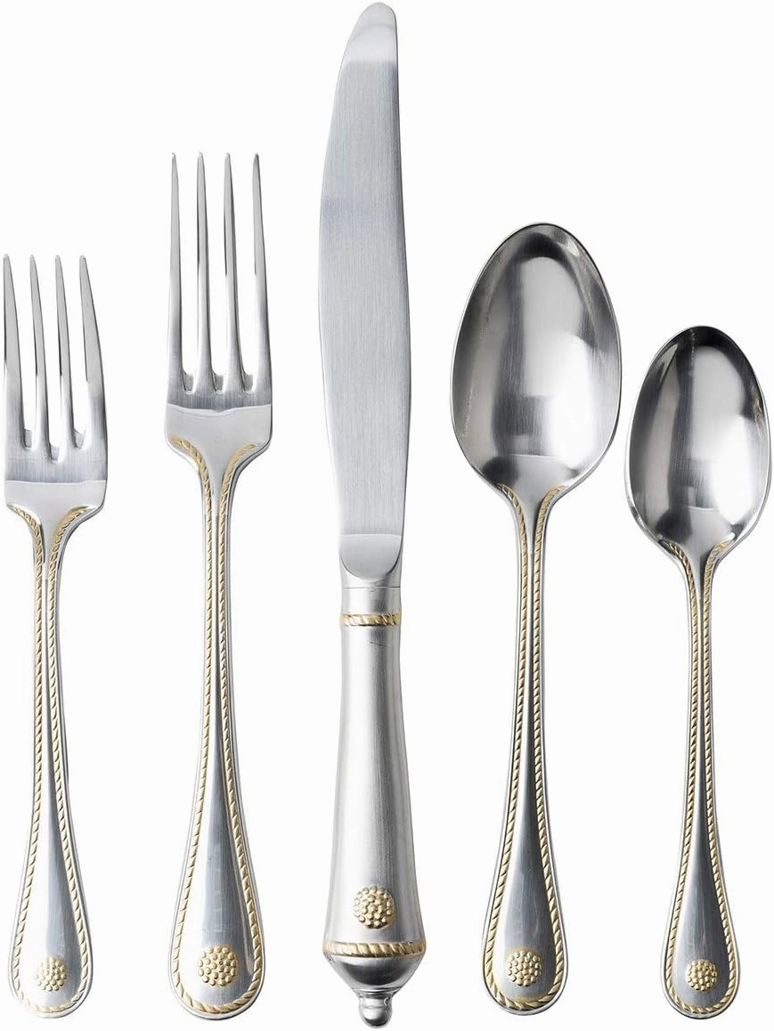 Juliska Berry & Thread Bright Satin with Gold Accents 5pc Place Setting