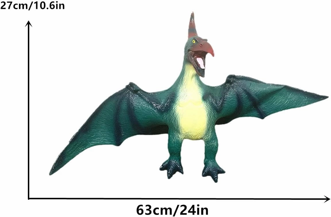 Jumbo Dinosaur Toys Pterodactyl Green Realistic Large Size 24 inch Jurassic Prehistorical Dinosaur Action Figures Educational for Boys Kids Girls Collectors