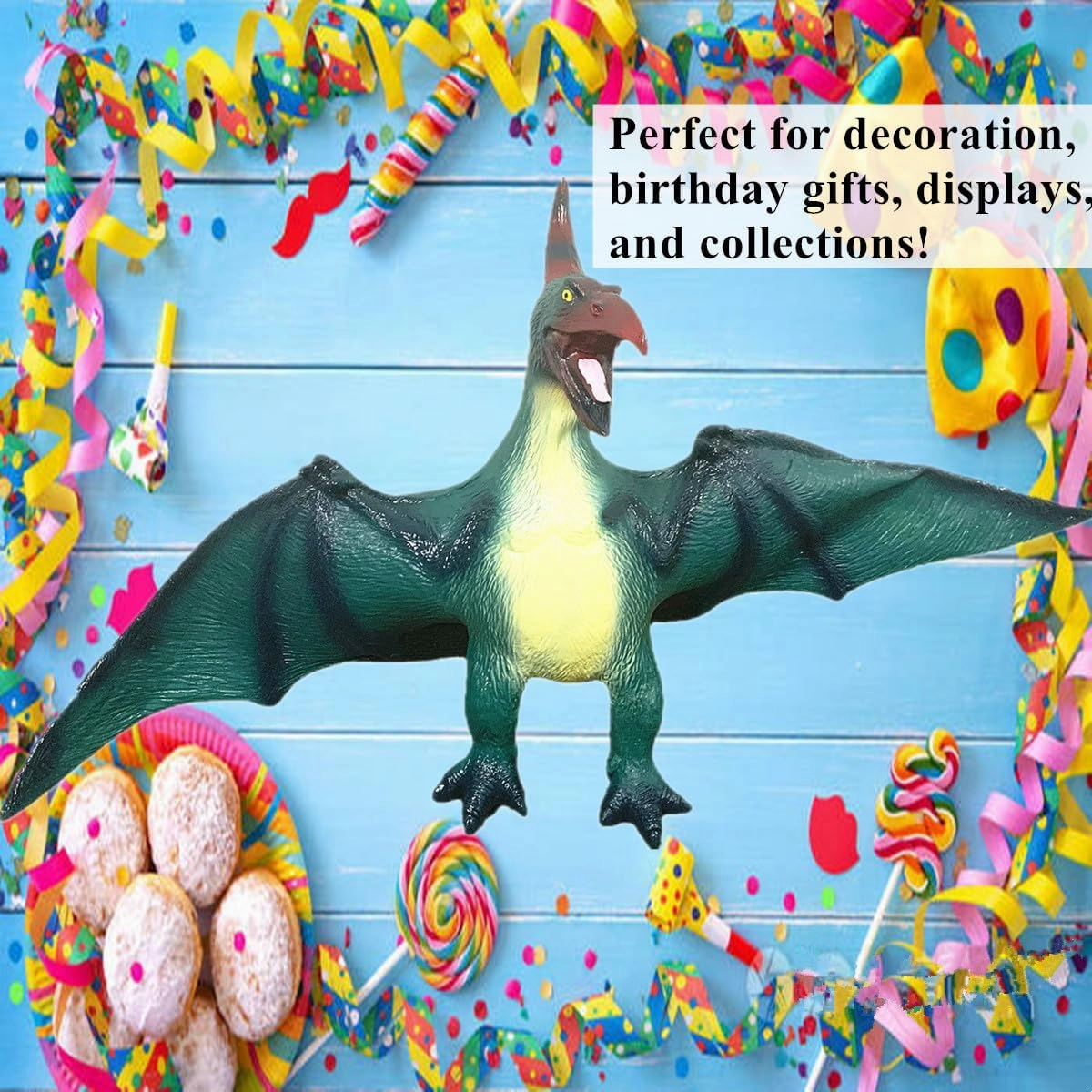 Jumbo Dinosaur Toys Pterodactyl Green Realistic Large Size 24 inch Jurassic Prehistorical Dinosaur Action Figures Educational for Boys Kids Girls Collectors
