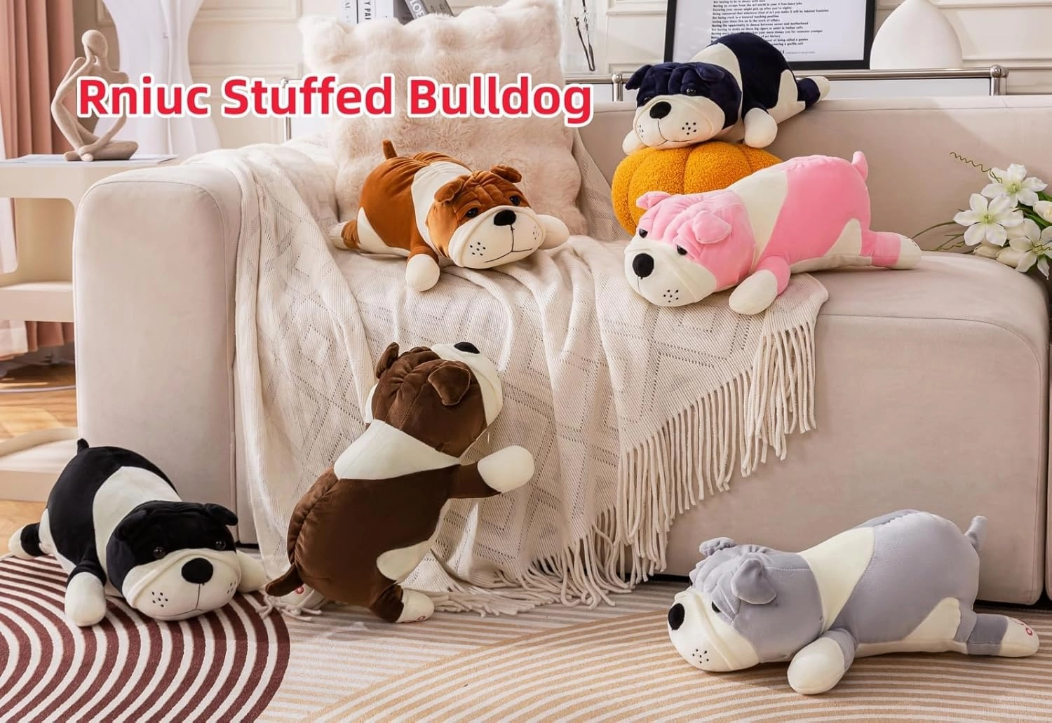 Jumbo Plush Dog Pillow 31.4in - Giant Cute Stuffed Animal Toy for Adults & Kids,Yellow 80cm Extra Large Huggable Sleeping Pillow,Soft Cartoon Puppy Doll Bedroom Decor