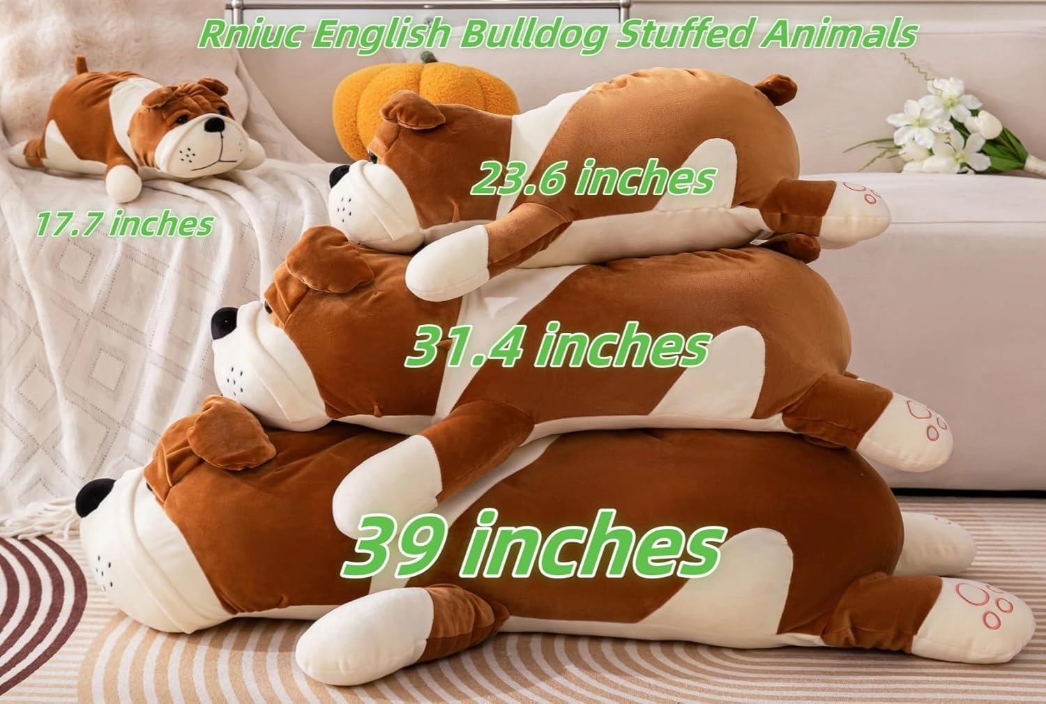 Jumbo Plush Dog Pillow 31.4in - Giant Cute Stuffed Animal Toy for Adults & Kids,Yellow 80cm Extra Large Huggable Sleeping Pillow,Soft Cartoon Puppy Doll Bedroom Decor