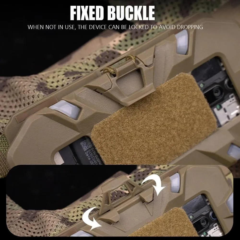 Jungle Leopard Plate Carrier Mobile Phone Rack Tactical Chest Rig Bag Map Case Admin Panel Airsoft Gear Molle Folded Phone Navigation Board(MB-03 BK)