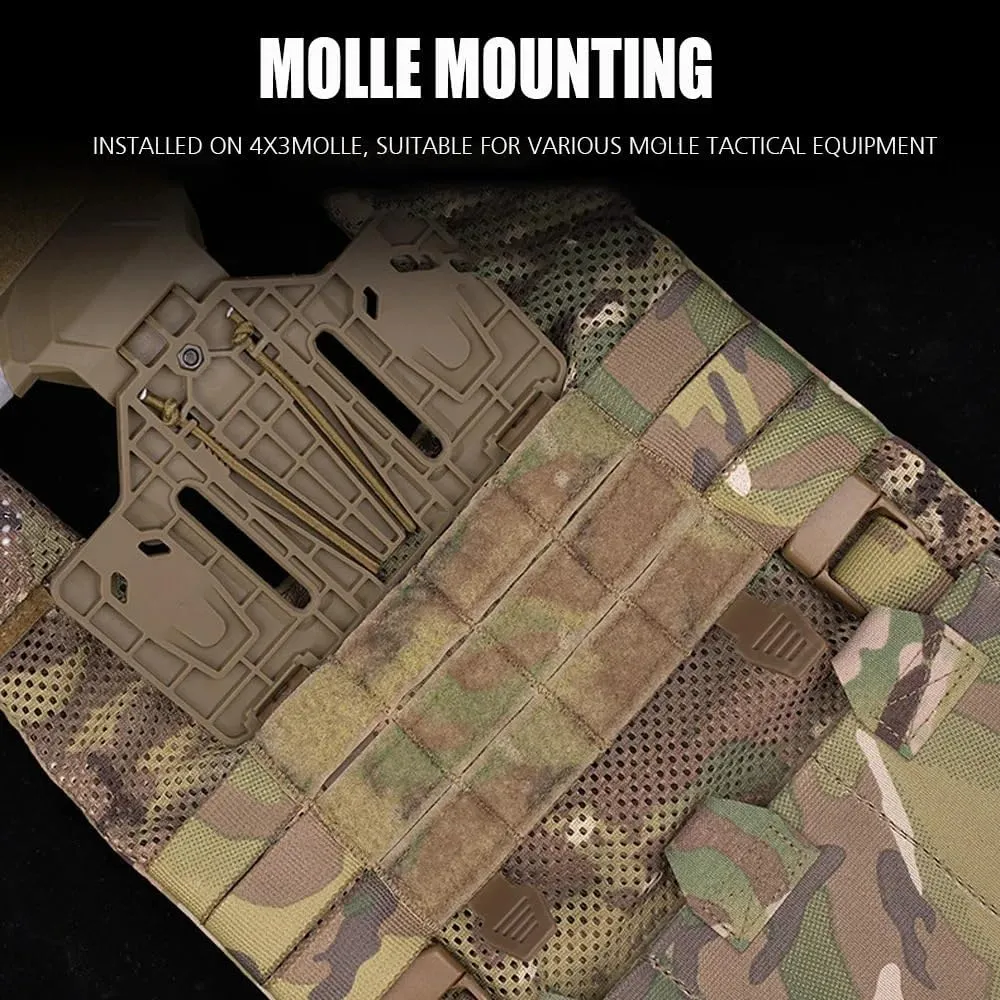 Jungle Leopard Plate Carrier Mobile Phone Rack Tactical Chest Rig Bag Map Case Admin Panel Airsoft Gear Molle Folded Phone Navigation Board(MB-03 BK)