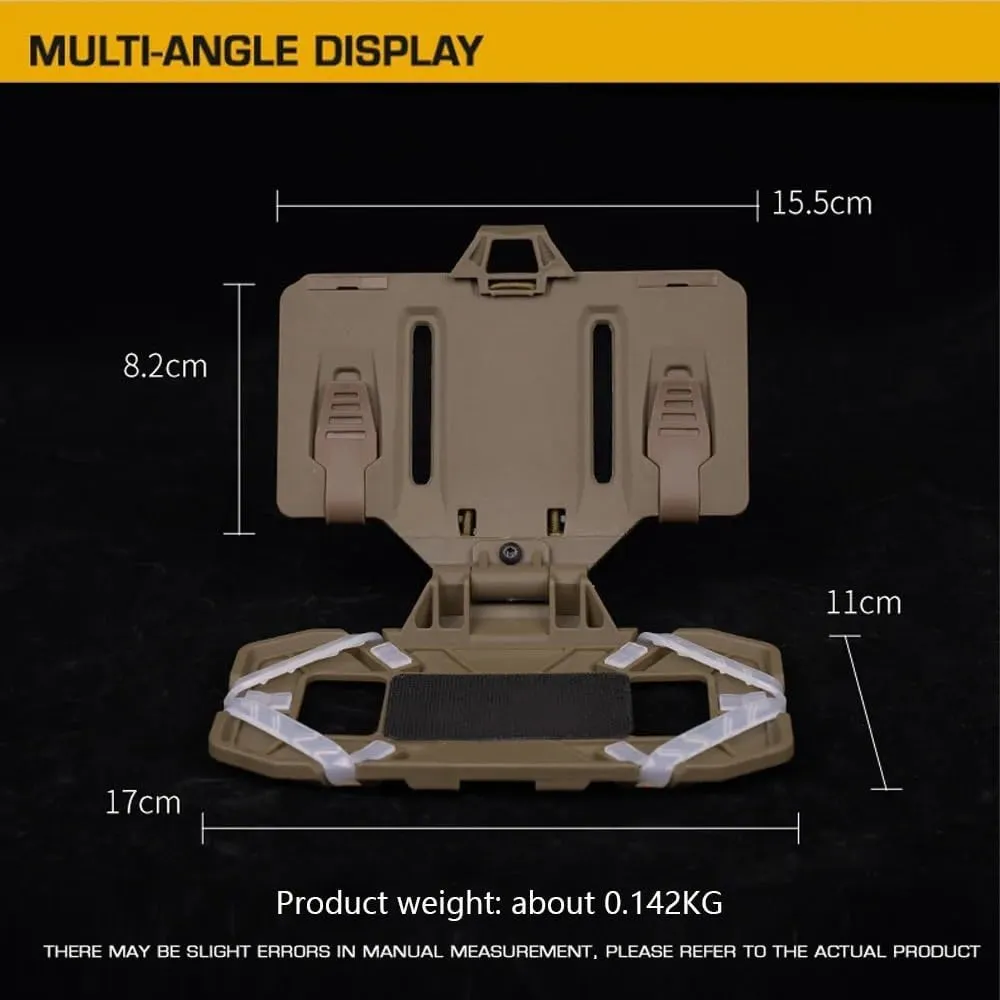 Jungle Leopard Plate Carrier Mobile Phone Rack Tactical Chest Rig Bag Map Case Admin Panel Airsoft Gear Molle Folded Phone Navigation Board(MB-03 BK)