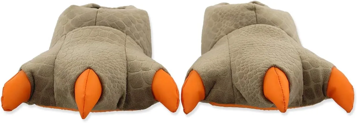 Jurassic World Kids Dinosaur 3-D Claw Feet Plush Slippers