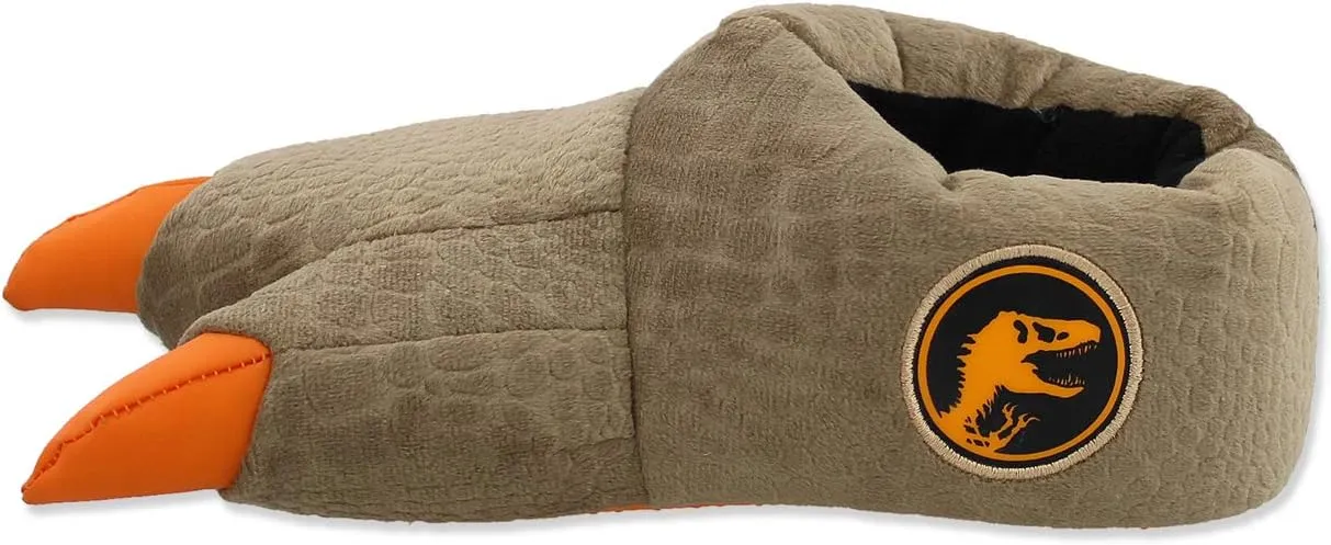 Jurassic World Kids Dinosaur 3-D Claw Feet Plush Slippers