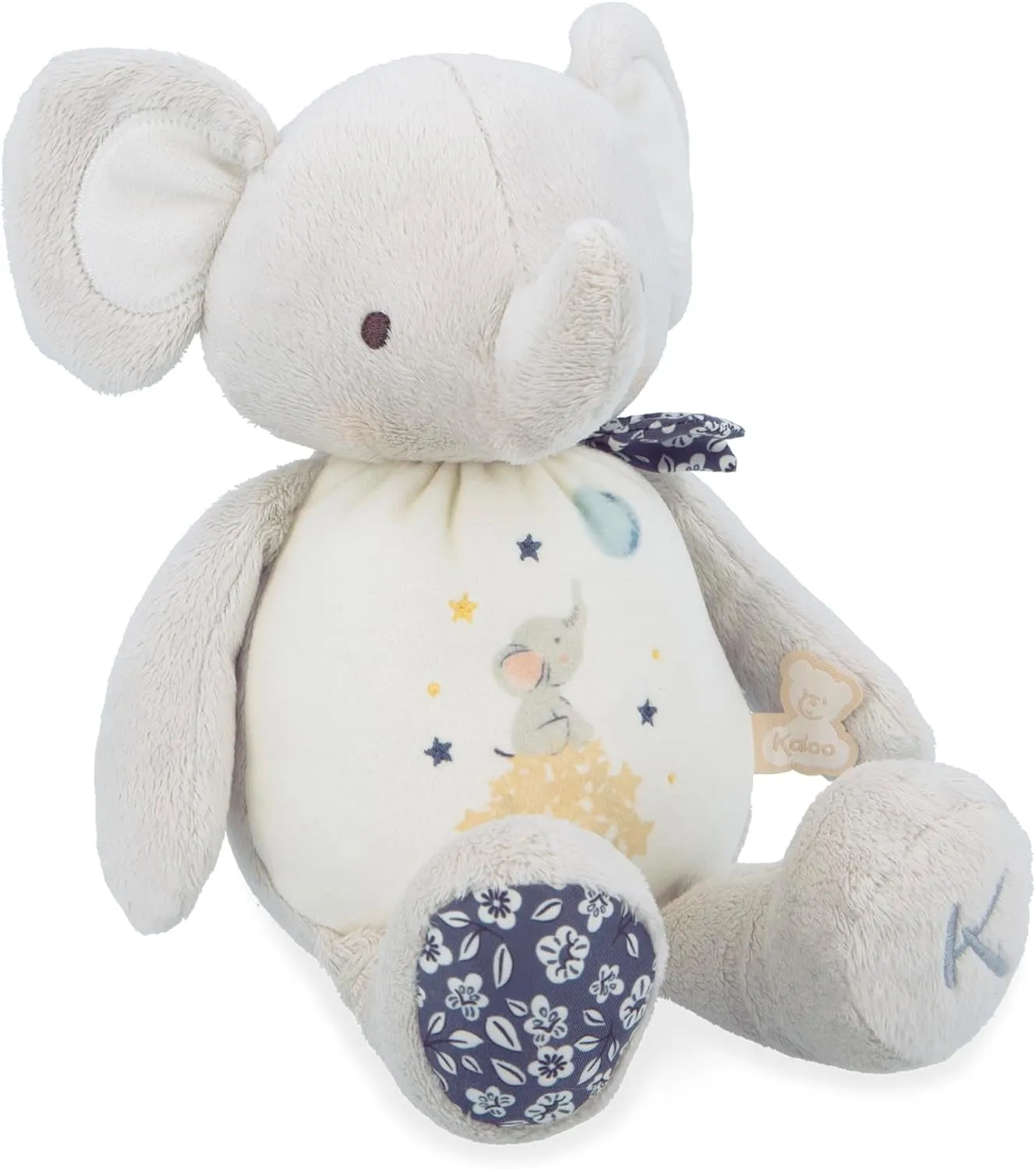 KALOO - Elephant Soft Toy - Baby Sleeping Toy - With Integrated Bell - 28 cm - Recycled Materials - Ideal Birth Gift - K210007