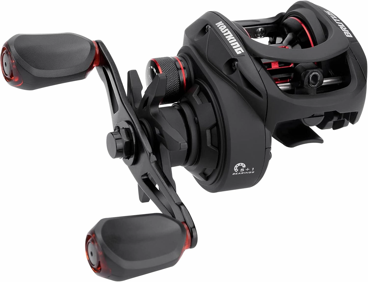 KastKing Brutus Baitcasting Fishing Reel, Graphite Frame, 7.2:1 Gear Ratio, 5 1 Shielded Stainless-Steel Ball Bearings,10 Button Magnetic Braking System, 17.6LB Carbon Fiber Drag, Aluminum Handle