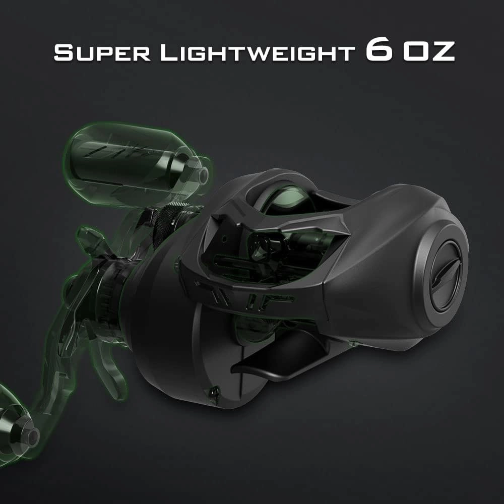 KastKing Spartacus II Baitcasting Fishing Reel, 6oz Ultralight Baitcaster Reel, Super Smooth with 17.6 LB Carbon Fiber Drag, 7.2:1 Gear Ratio, 39mm Palm Perfect Lower Profile Design