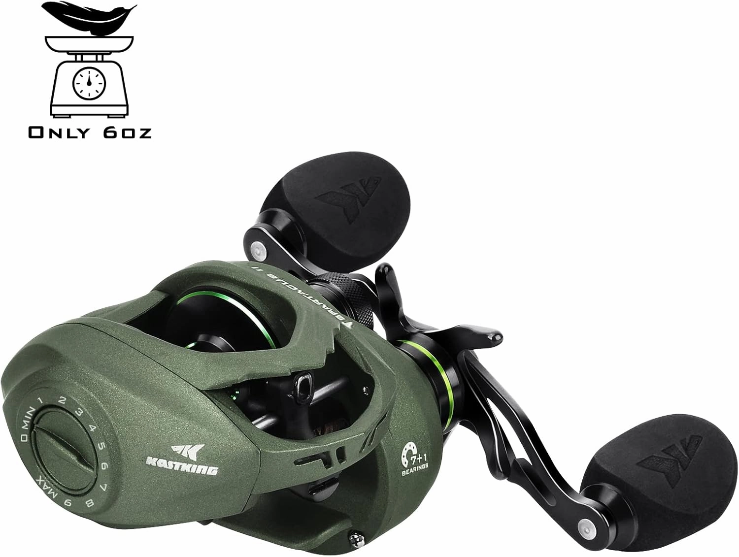 KastKing Spartacus II Baitcasting Fishing Reel, 6oz Ultralight Baitcaster Reel, Super Smooth with 17.6 LB Carbon Fiber Drag, 7.2:1 Gear Ratio, 39mm Palm Perfect Lower Profile Design