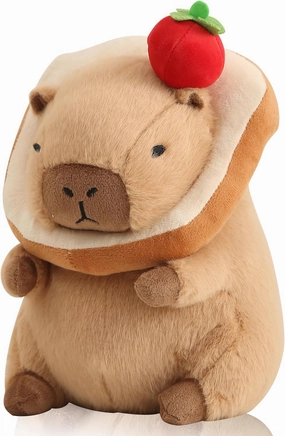Kawaii Cute Capybara Plush with Bread Soft Apple Capybara Stuffed Animals Capybara Plush Toys Hugging Gifts for Kids Girls Boys 12 inch