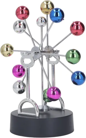 KENANLAN Ferris Wheel Revolving Ball, Electric Magnetic Rotation Ferris Wheel Desk Toy Colorful Metal Ball Perpetual Motion Decoration