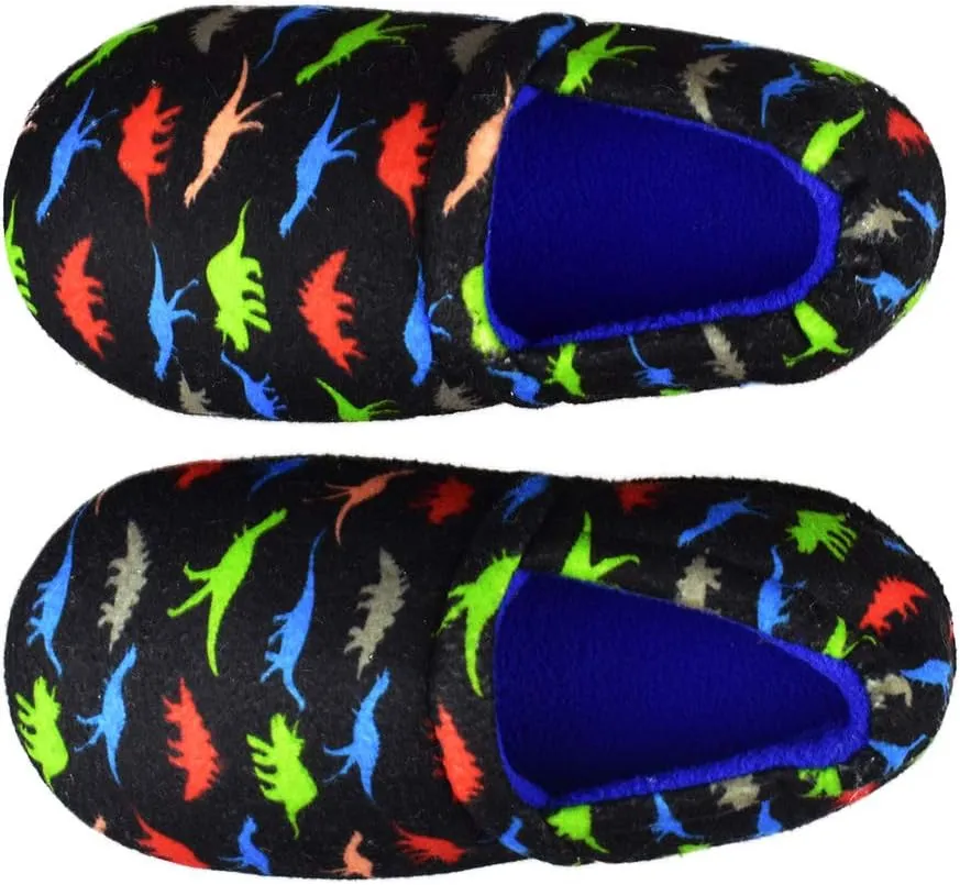 Kids Big Boys Warm Slippers with Soft Memory Foam Indoor Anti-Slip Cute Dinosaur Slippers